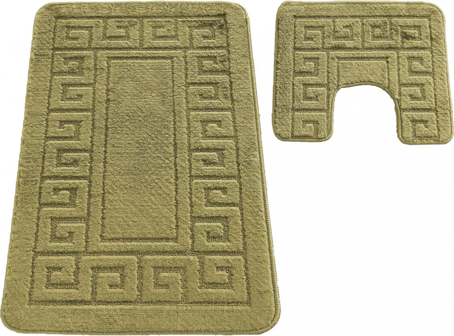 Súprava kúpeľňových predložiek s výrezom TÁŇA - greek - khaki