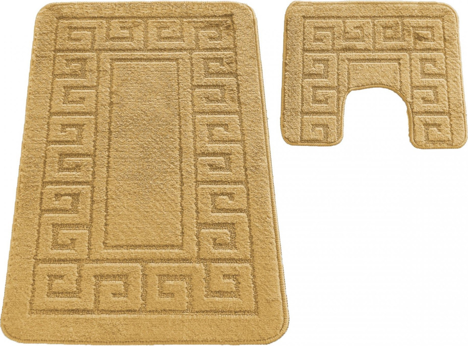 Súprava kúpeľňových predložiek s výrezom TÁŇA - greek - tmavo žltá
