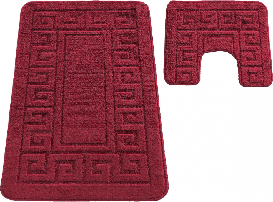 Súprava kúpeľňových predložiek s výrezom TÁŇA - greek - tmavo červená