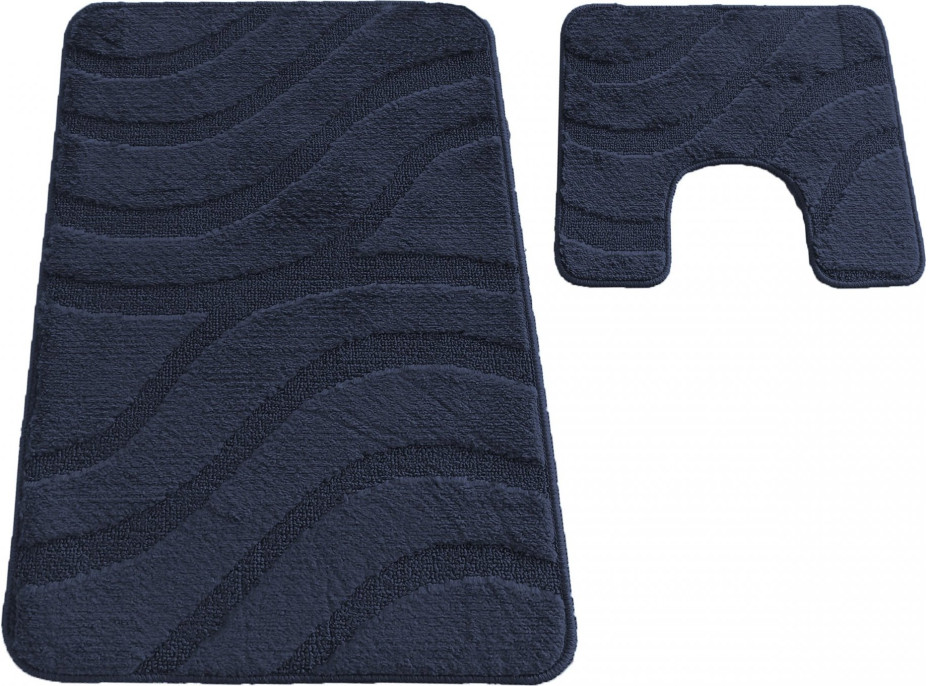 Súprava kúpeľňových predložiek s výrezom TÁŇA - symphony - tmavo modrá
