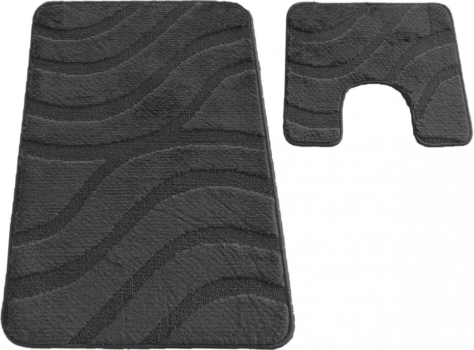 Súprava kúpeľňových predložiek s výrezom TÁŇA - symphony - titánová šedá