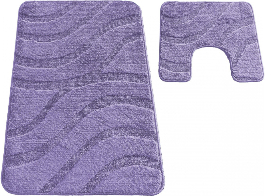 Súprava kúpeľňových predložiek s výrezom TÁŇA - symphony - tmavo fialová