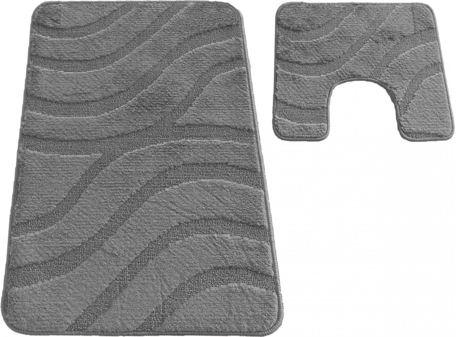 Súprava kúpeľňových predložiek s výrezom TÁŇA - symphony - tmavo šedá