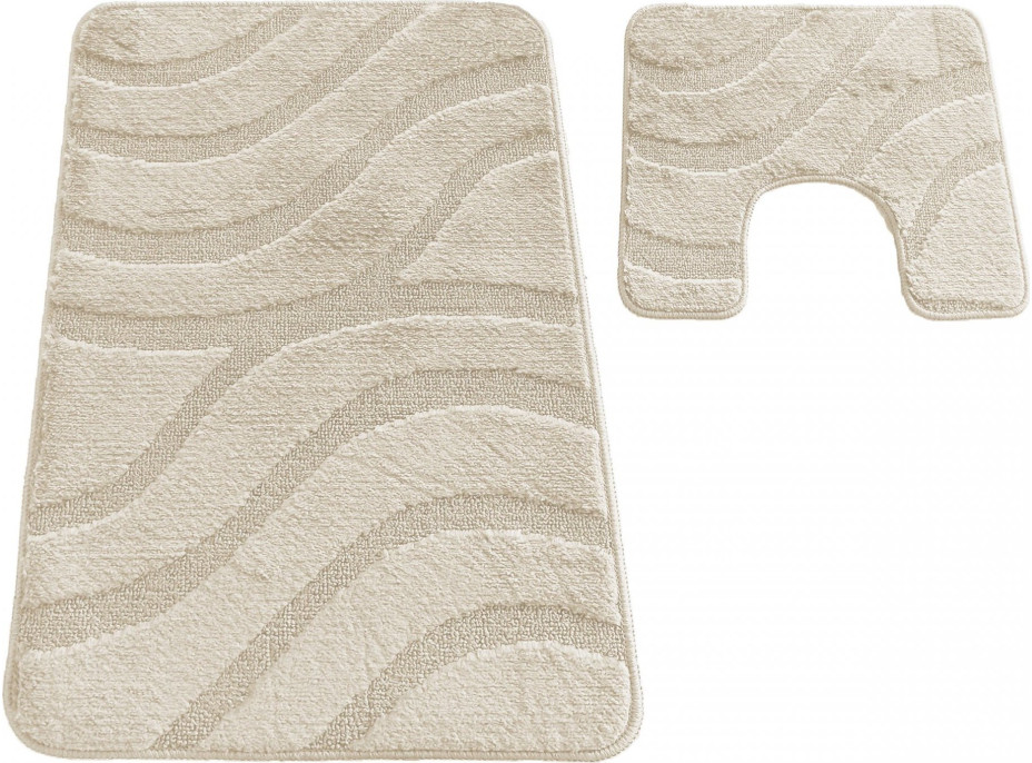 Súprava kúpeľňových predložiek s výrezom TÁŇA - symphony - perlová biela