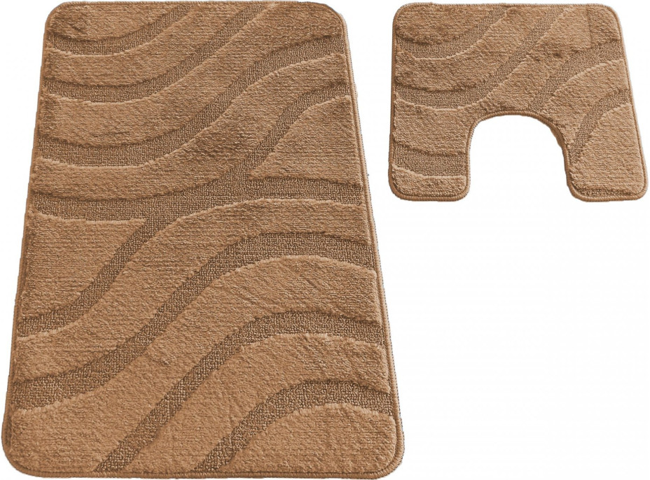 Súprava kúpeľňových predložiek s výrezom TÁŇA - symphony - svetlo hnedá