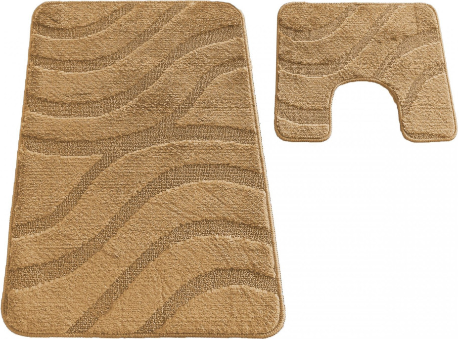 Súprava kúpeľňových predložiek s výrezom TÁŇA - symphony - tmavo béžová