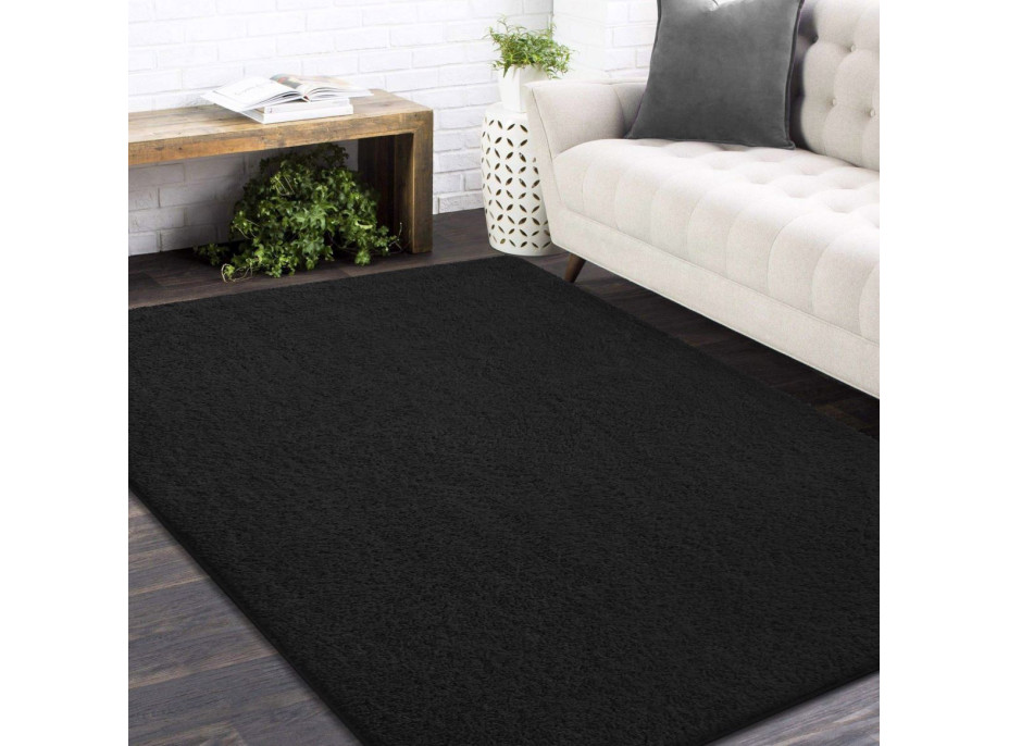 Moderný koberec SHAGGY CAMIL - čierny, 200x290 cm