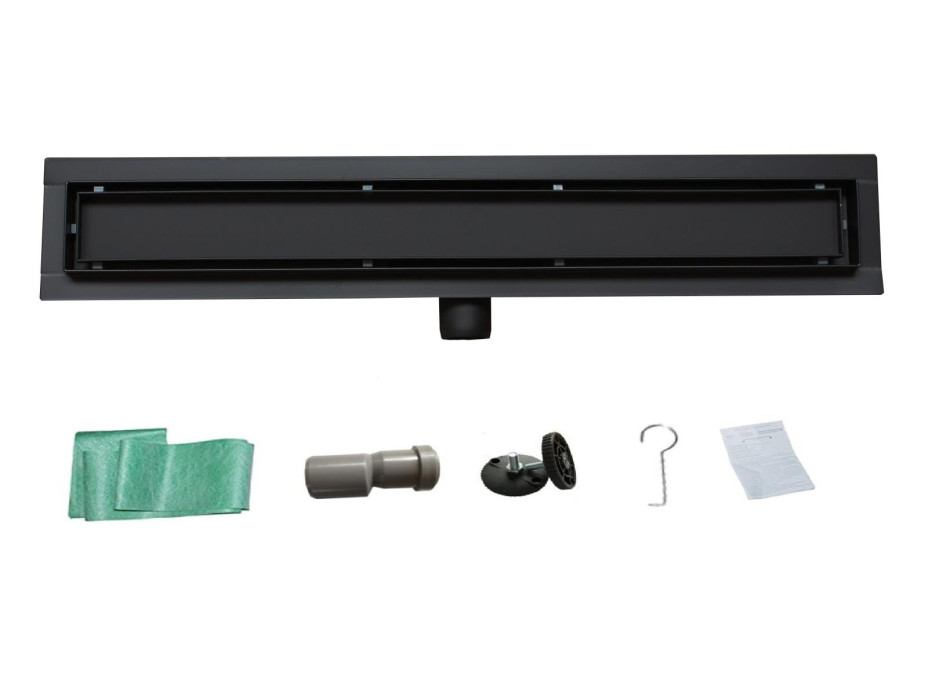 Sprchový žľab MAXMAX Mexen FLAT 2v1 - čierny, 1710110 - 110 cm