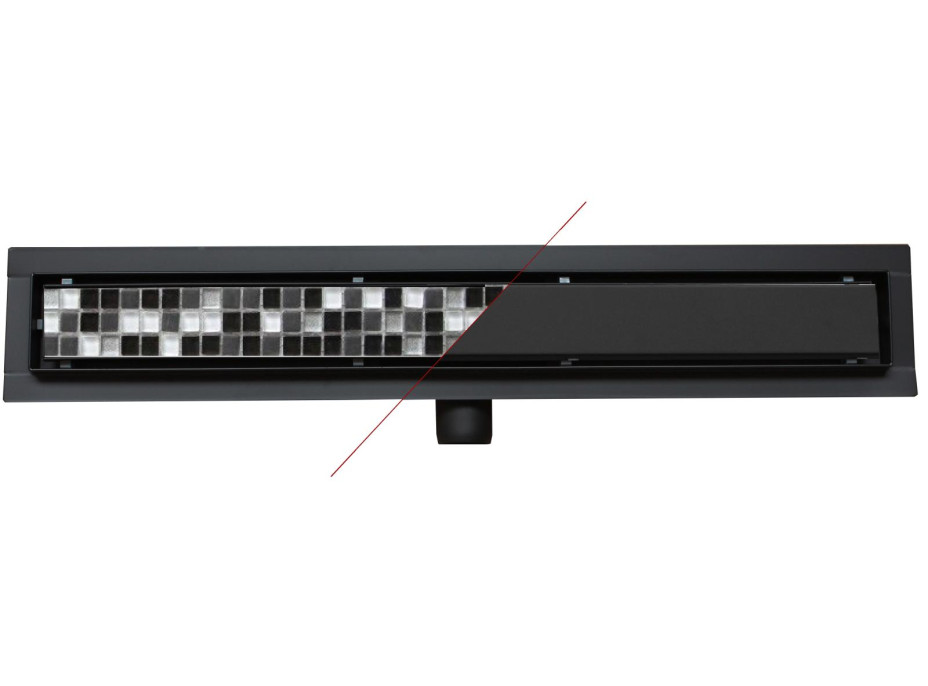 Sprchový žľab MAXMAX Mexen FLAT 2v1 - čierny, 1710110 - 110 cm