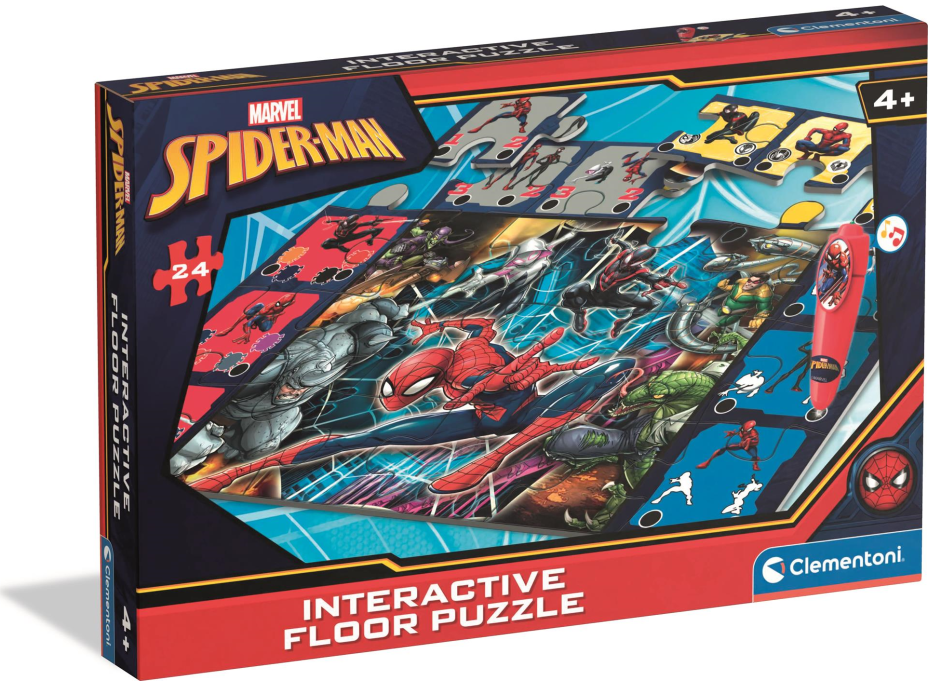 CLEMENTONI Podlahové puzzle s interaktívnym perom Spiderman 24 dielikov