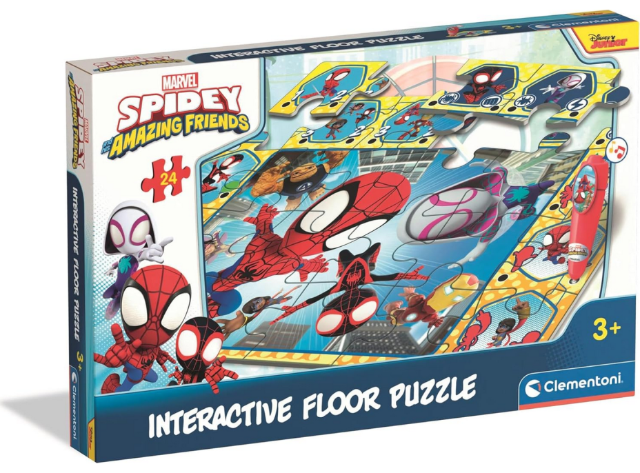 CLEMENTONI Podlahové puzzle s interaktívnym perom Spidey 24 dielikov