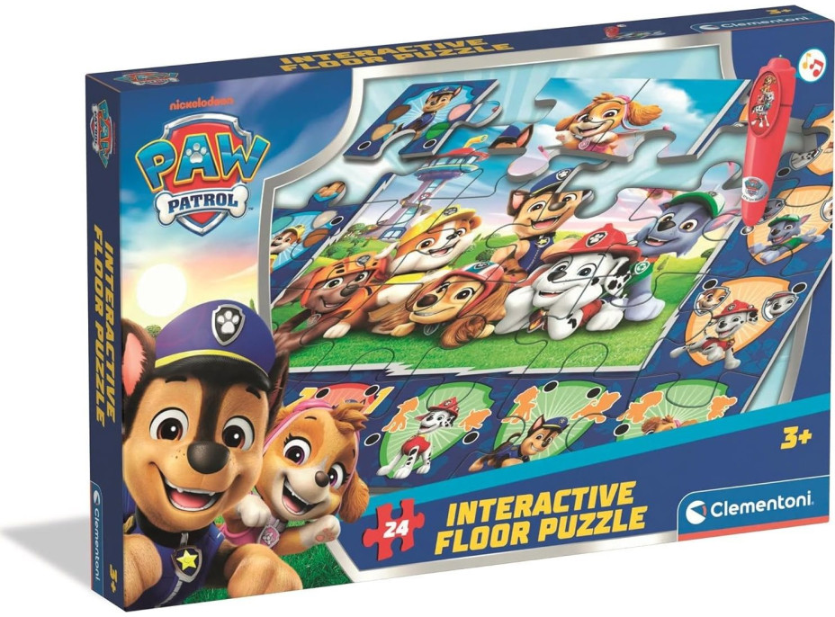 CLEMENTONI Podlahové puzzle s interaktívnym perom Tlapková patrola 24 dielikov