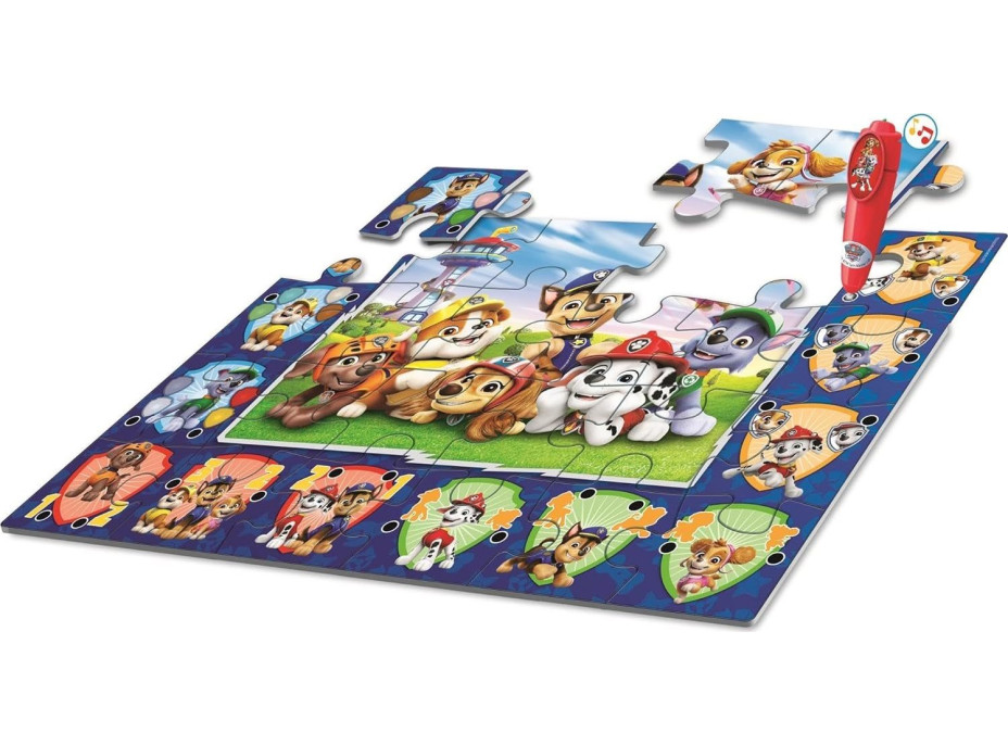 CLEMENTONI Podlahové puzzle s interaktívnym perom Tlapková patrola 24 dielikov