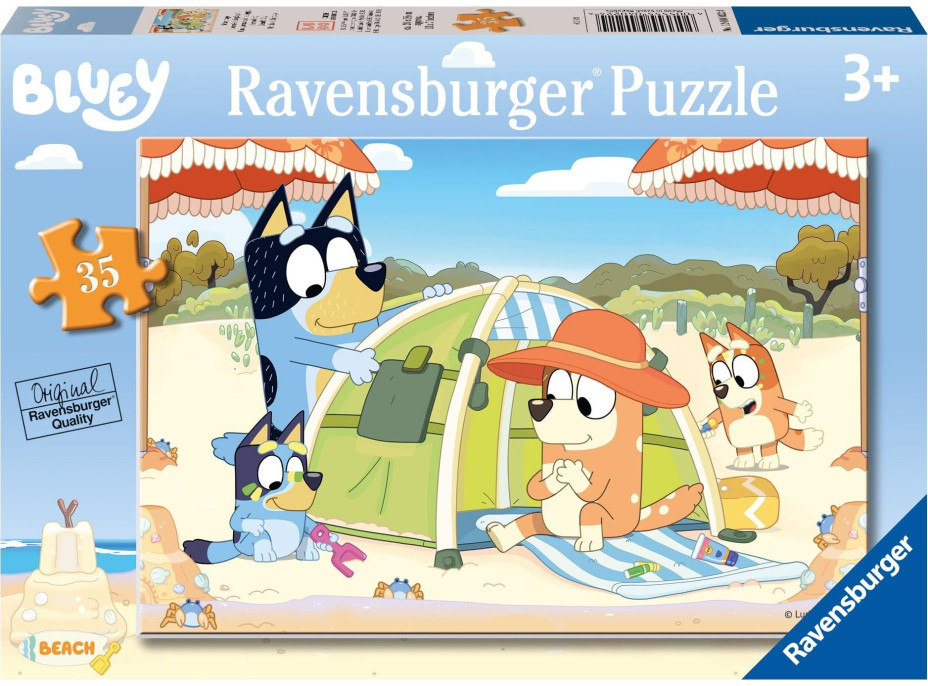 RAVENSBURGER Puzzle Bluey na pláži 35 dielikov