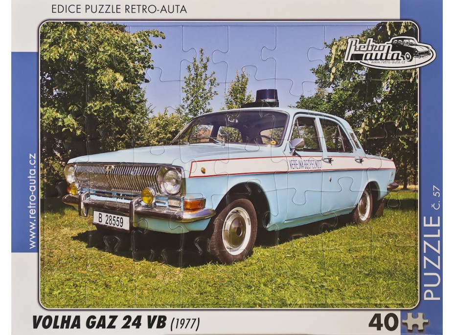 RETRO-AUTA Puzzle č.57 VOLHA GAZ 24 VB (1977) 40 dielikov