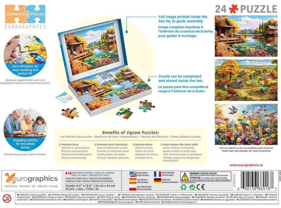 EUROGRAPHICS Puzzle Connecting Pieces: Chata pri jazere 24 dielikov