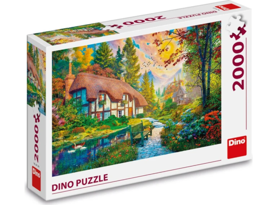 DINO Puzzle Domček pri rieke 2000 dielikov