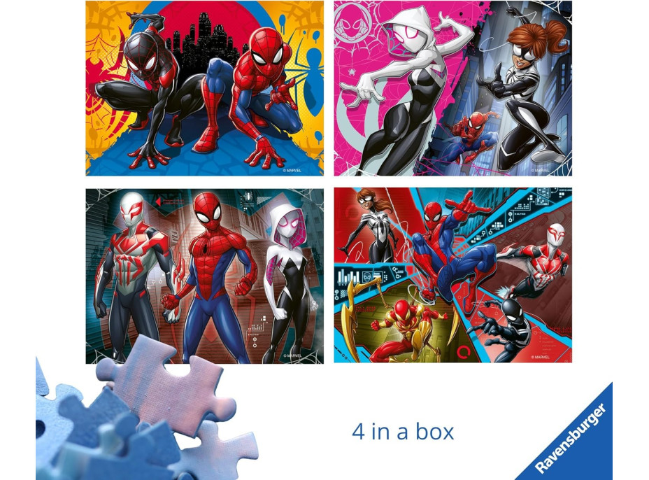 RAVENSBURGER Puzzle Marvel: Spider-Man 4v1 (12,16,20,24 dielikov)