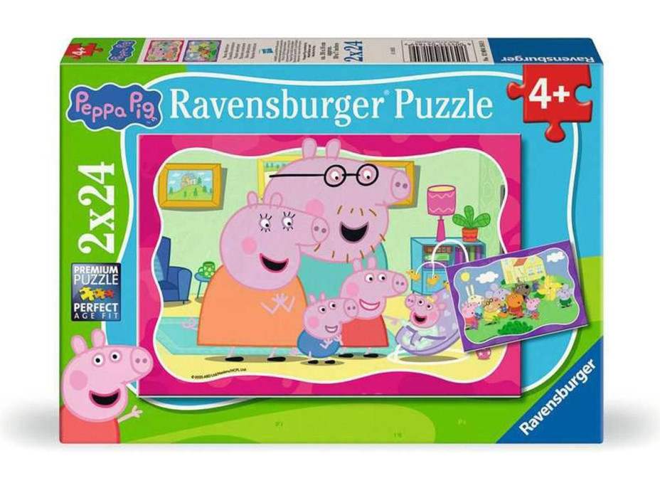 RAVENSBURGER Puzzle Prasiatko Peppa 2x24 dielikov