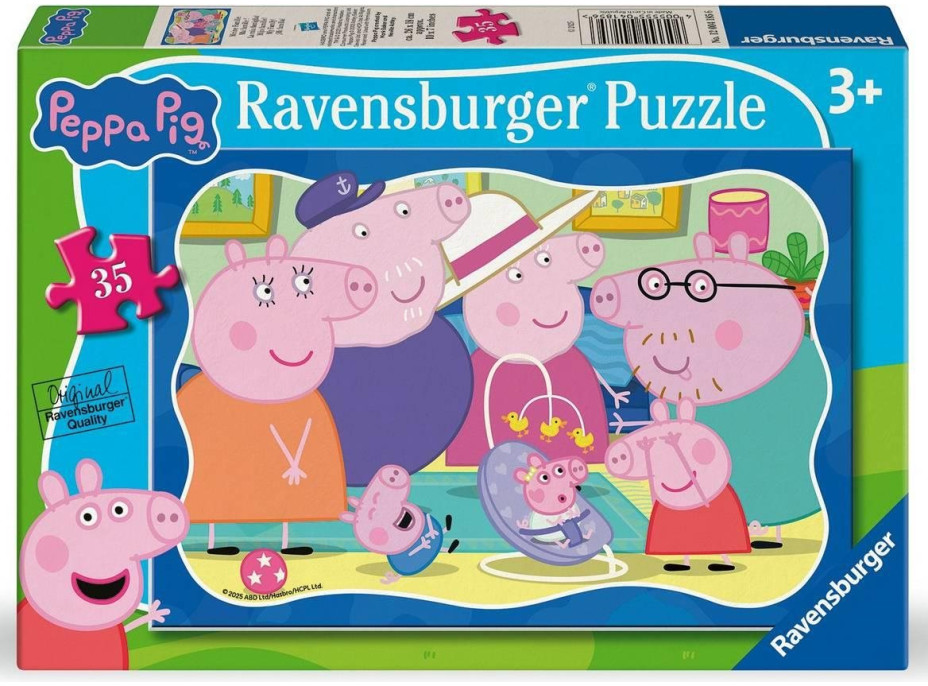 RAVENSBURGER Puzzle Prasiatko Peppa 35 dielikov