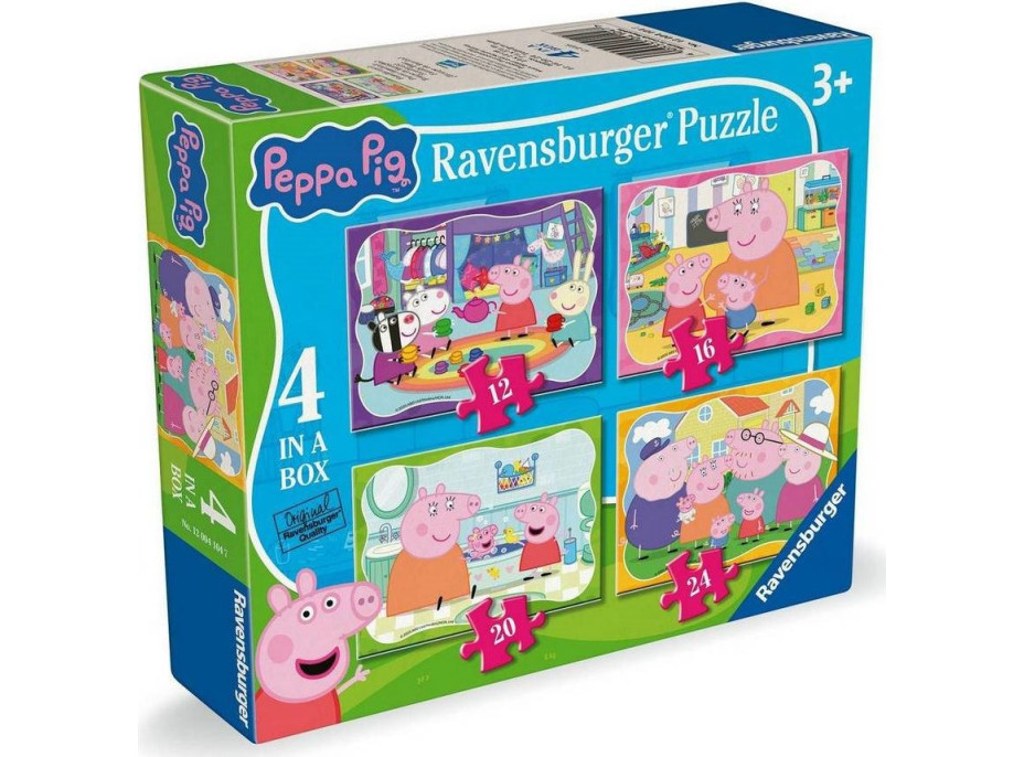 RAVENSBURGER Puzzle Prasiatko Peppa 4v1 (12,16,20,24 dielikov)