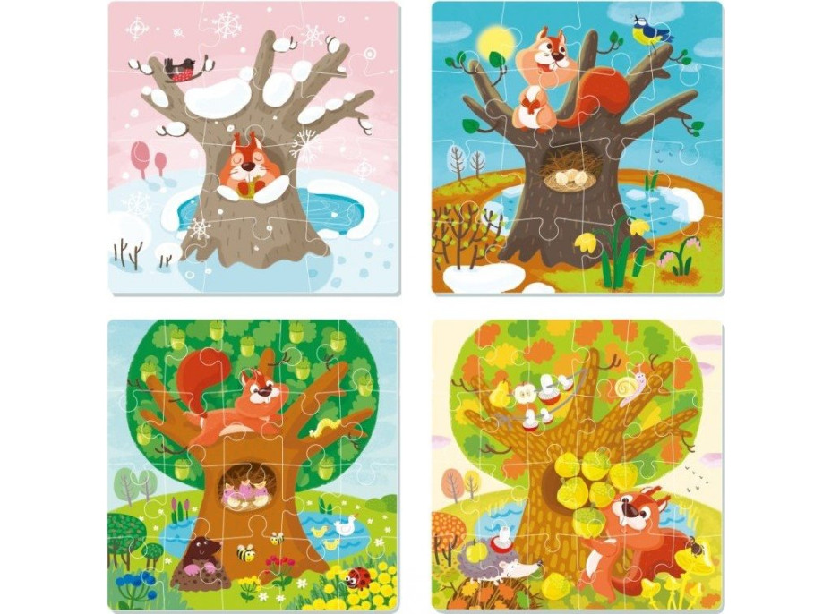 DODO Puzzle Ročné obdobie 4v1 (12,16,20,24 dielikov)