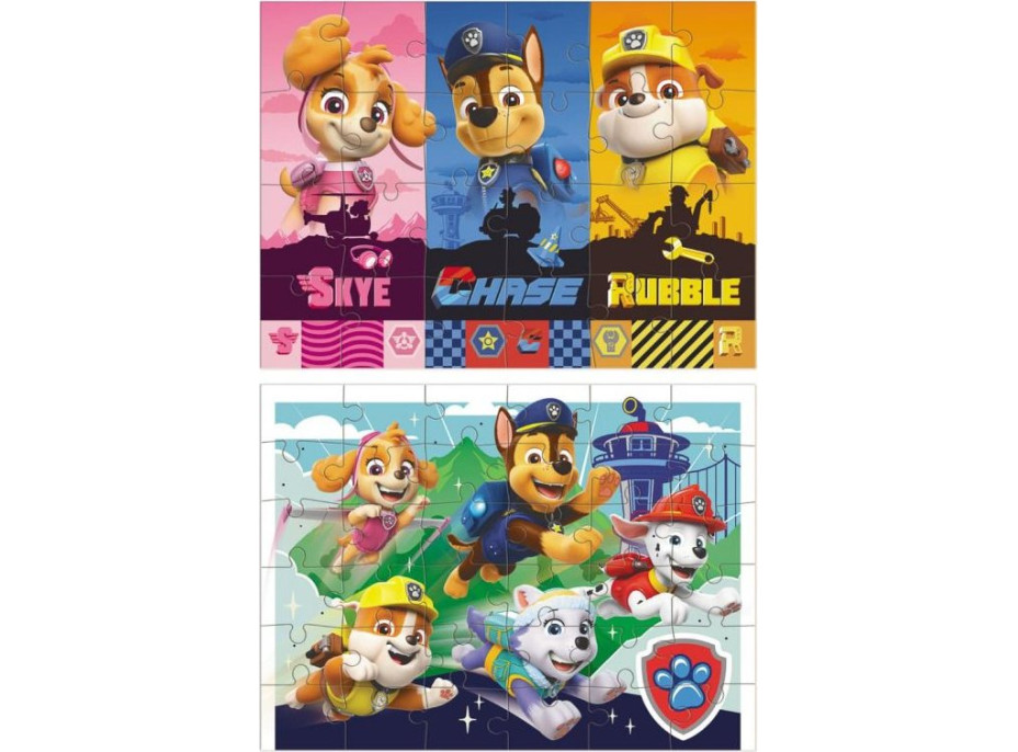 DODO Puzzle Tlapková patrola: Skvelé šteňatá 2v1 (24 a 36 dielikov)