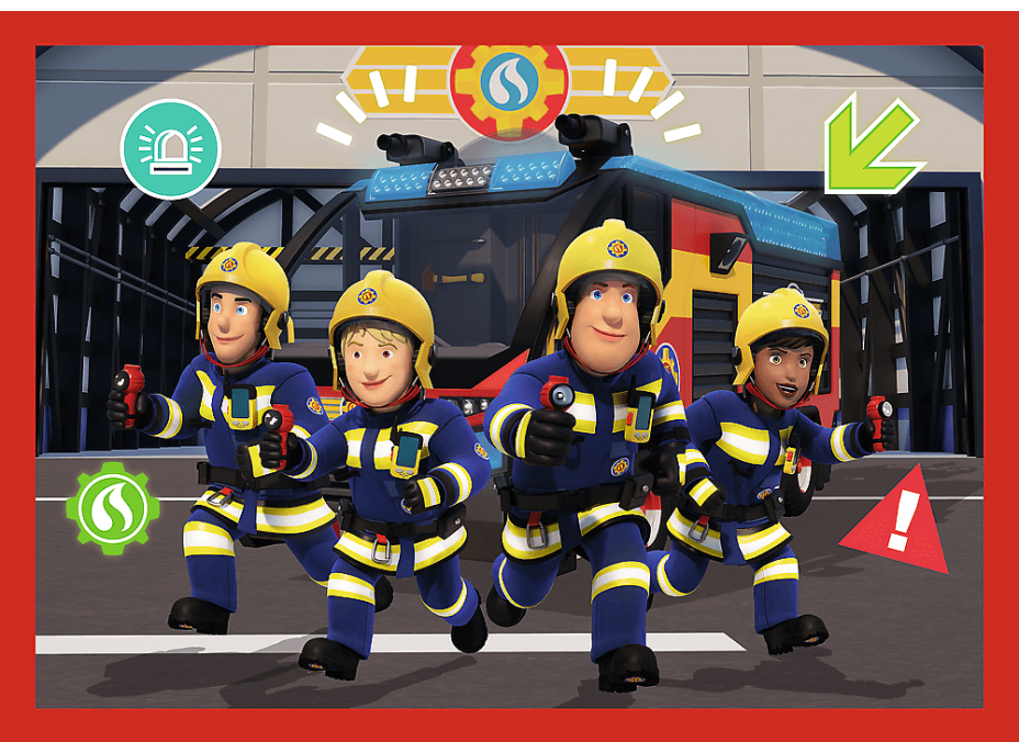 TREFL Puzzle Požiarnik Sam: Dobrodružstvo Požiarnika Sama 4v1 (12,15,20,24 dielikov)