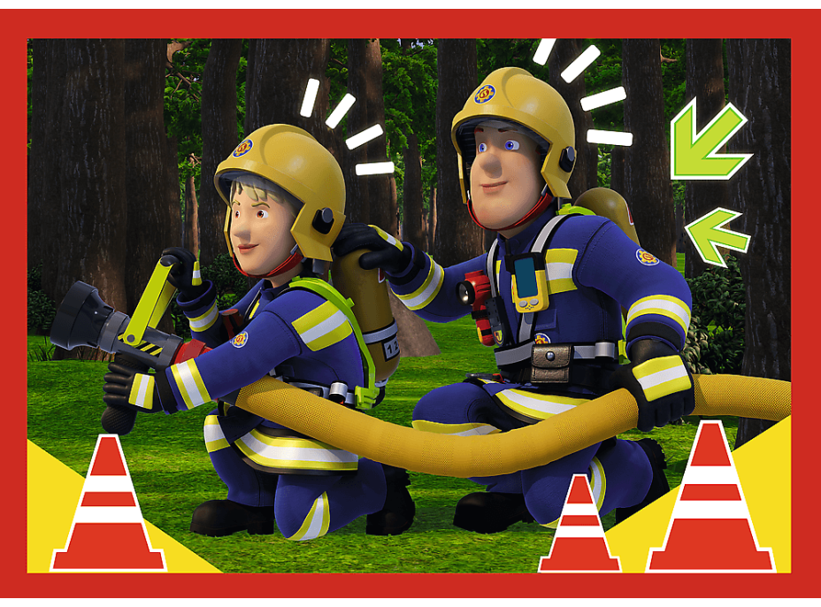 TREFL Puzzle Požiarnik Sam: Dobrodružstvo Požiarnika Sama 4v1 (12,15,20,24 dielikov)