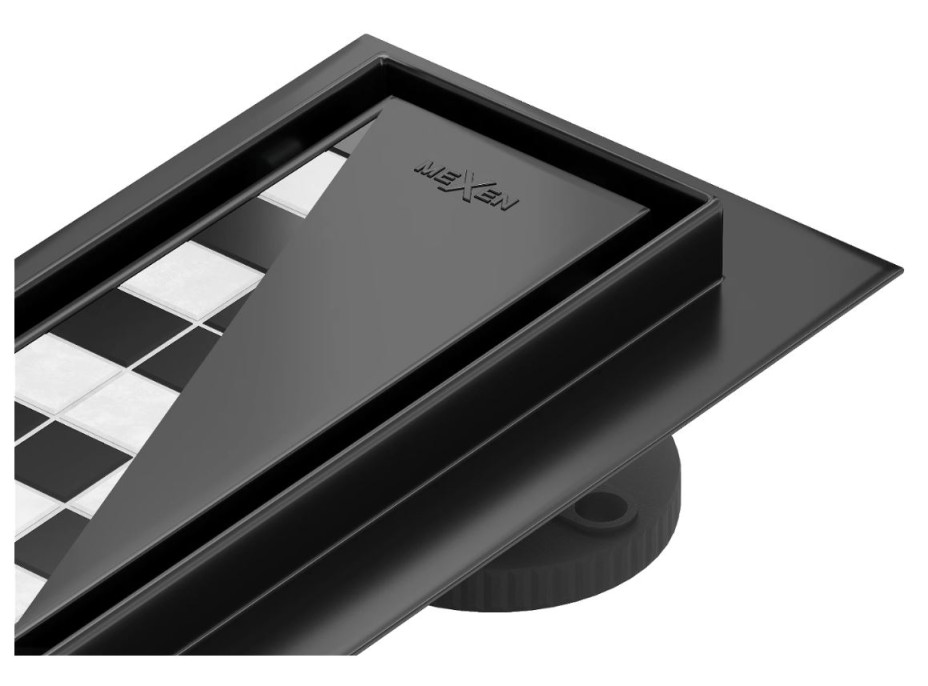 Sprchový žľab MAXMAX Mexen FLAT 2v1 - čierny, 1710110 - 110 cm