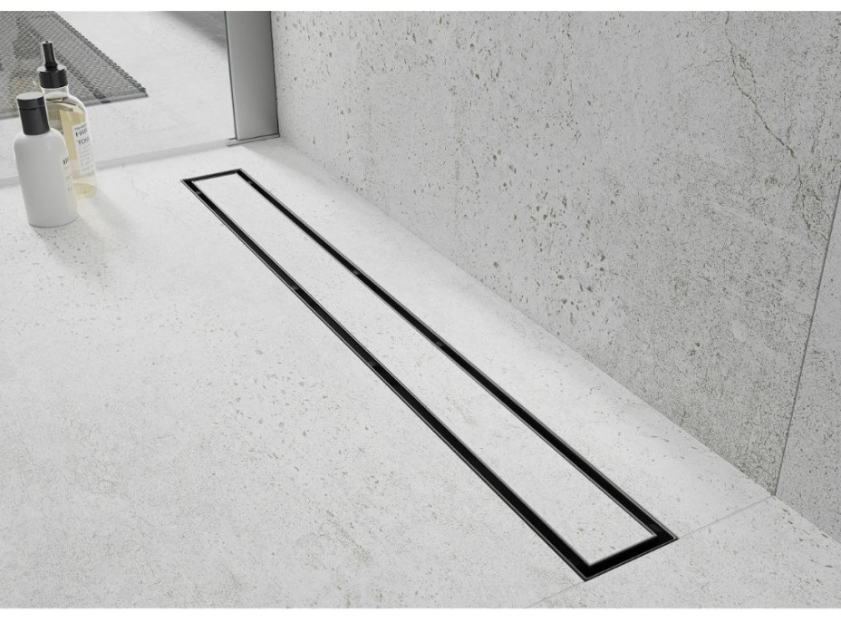 Sprchový žľab MAXMAX Mexen FLAT 2v1 - čierny, 1710110 - 110 cm