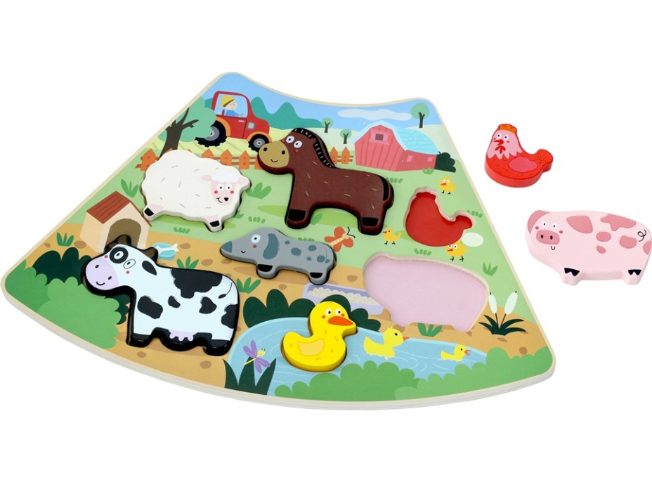 2Kids Toys Drevené puzzle Veselá farma prepojiteľné