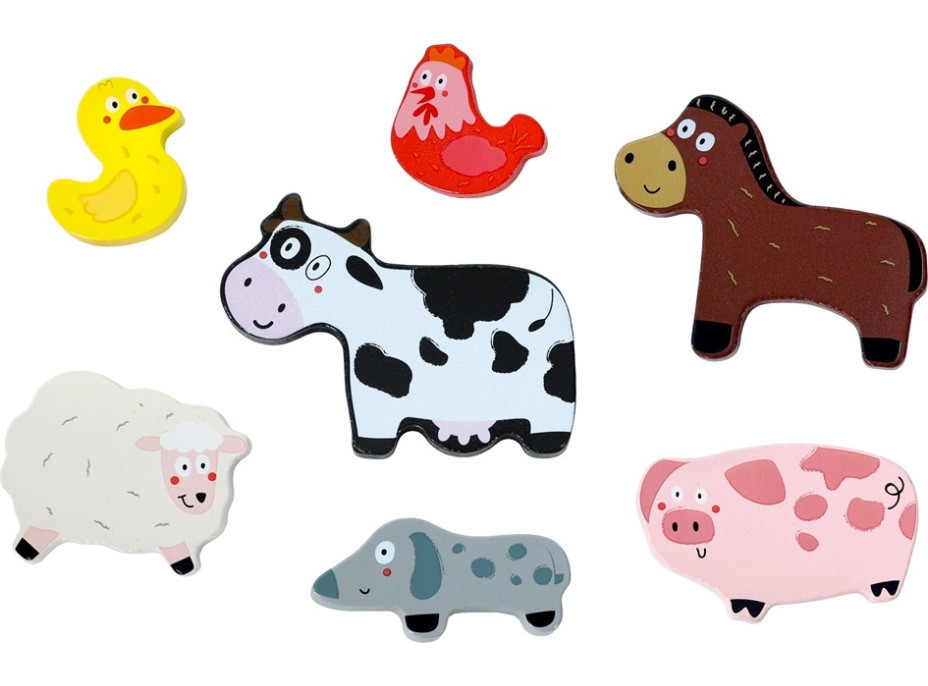 2Kids Toys Drevené puzzle Veselá farma prepojiteľné