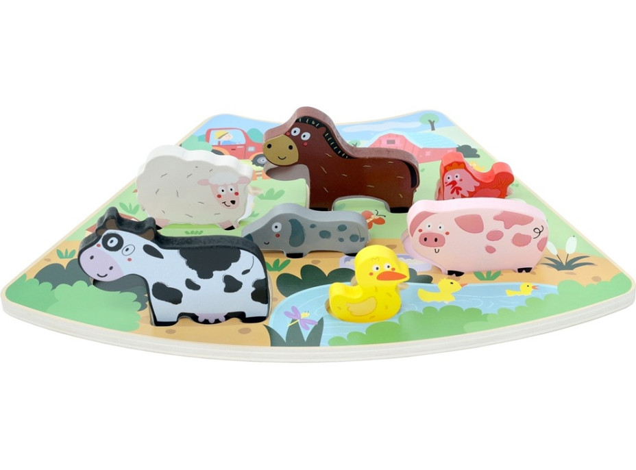 2Kids Toys Drevené puzzle Veselá farma prepojiteľné