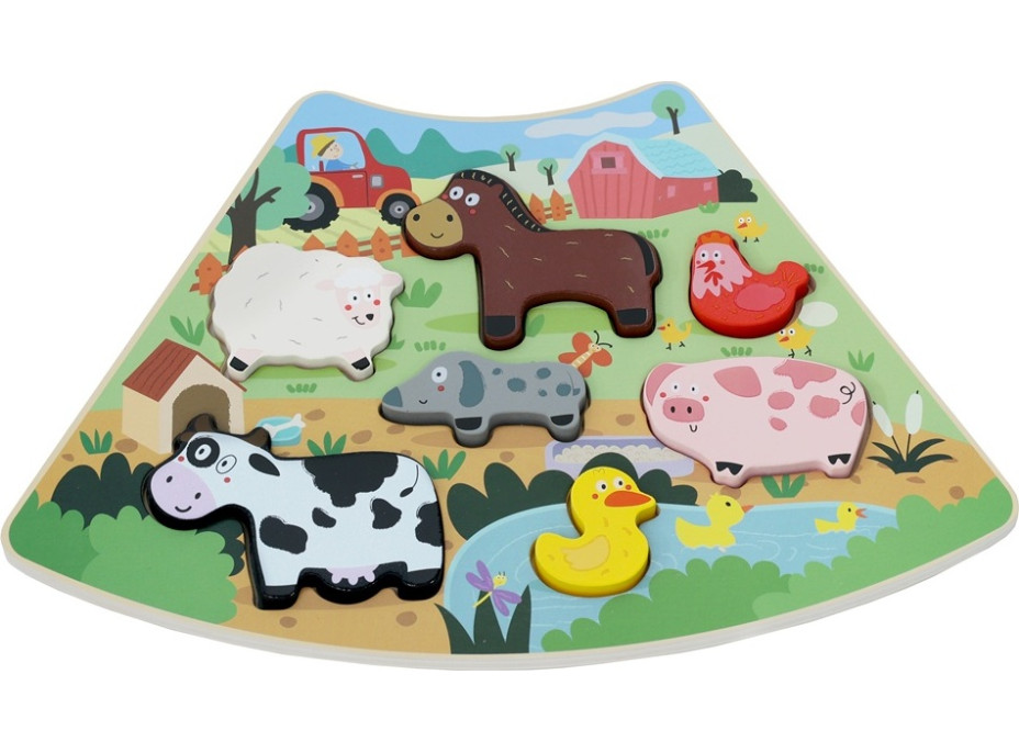 2Kids Toys Drevené puzzle Kruh prepojiteľné 6 v 1