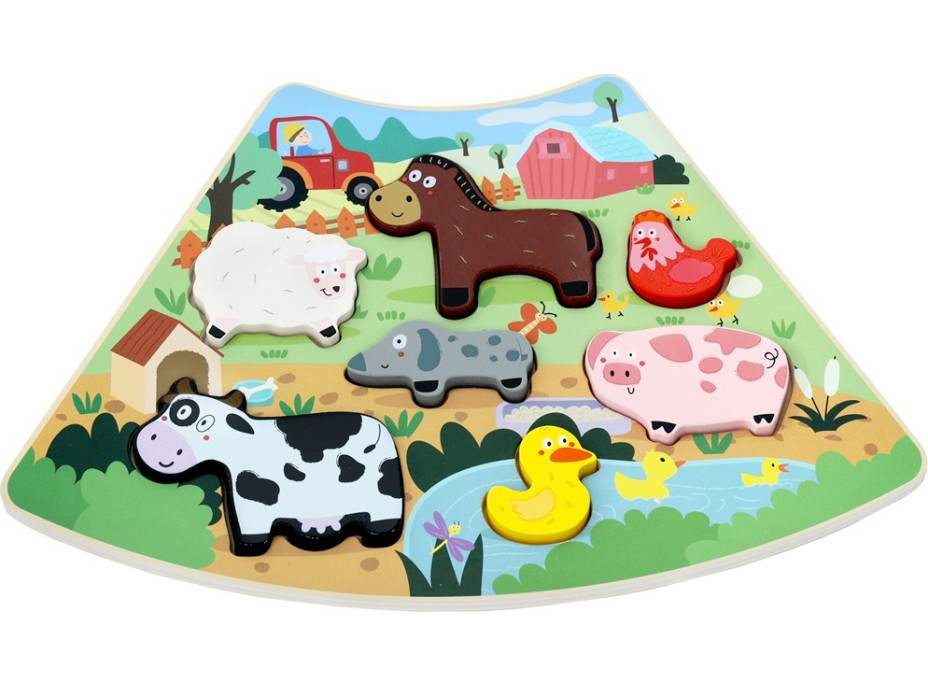 2Kids Toys Drevené puzzle Veselá farma prepojiteľné