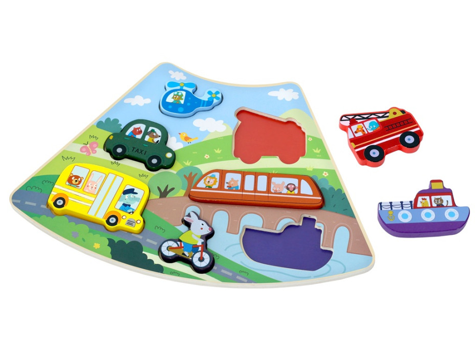 2Kids Toys Drevené puzzle Dopravné prostriedky prepojiteľné