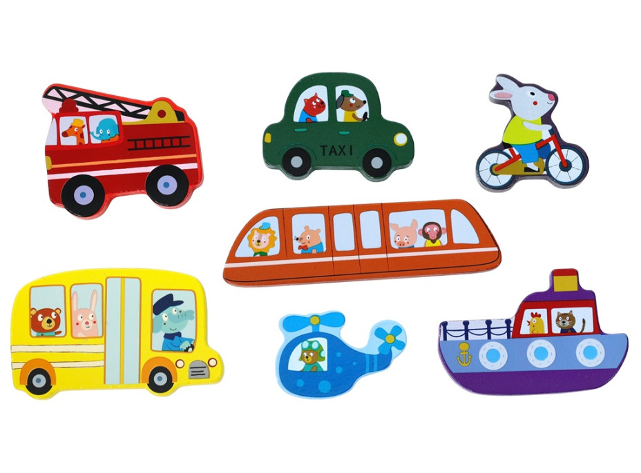 2Kids Toys Drevené puzzle Dopravné prostriedky prepojiteľné