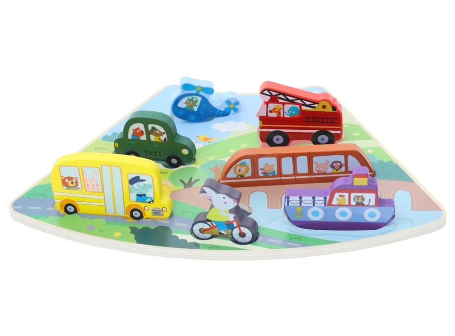 2Kids Toys Drevené puzzle Dopravné prostriedky prepojiteľné