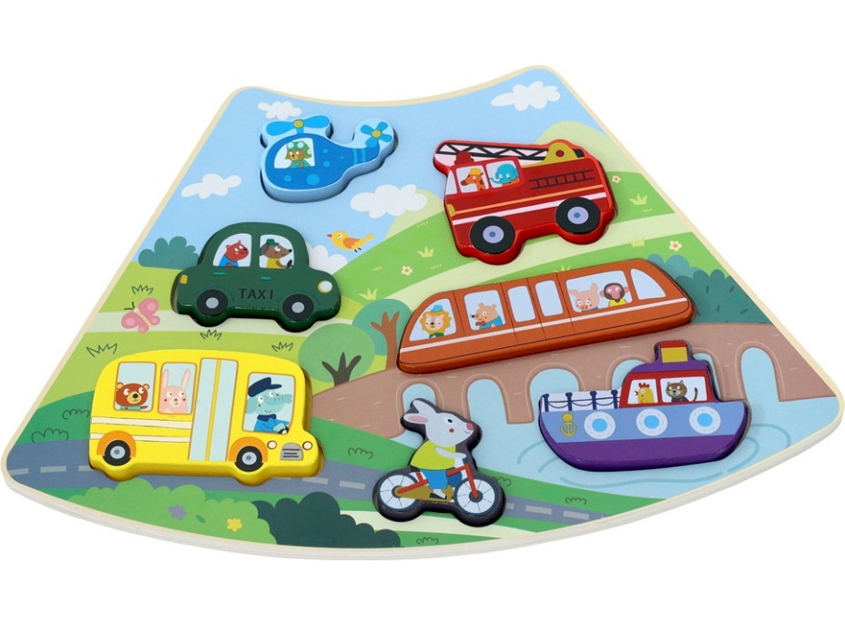 2Kids Toys Drevené puzzle Kruh prepojiteľné 6 v 1