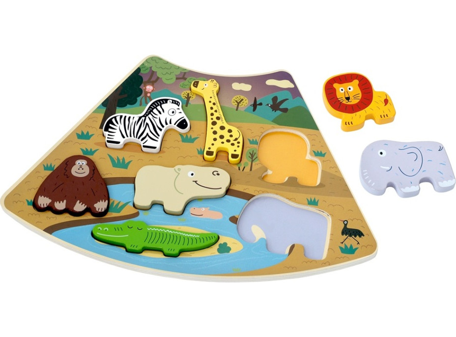 2Kids Toys Drevené puzzle Safari prepojiteľné