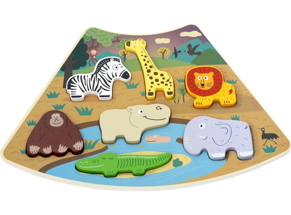 2Kids Toys Drevené puzzle Kruh prepojiteľné 6 v 1