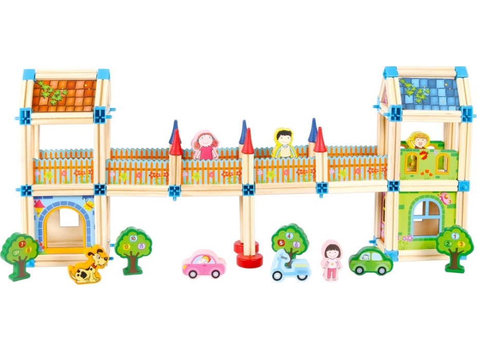 2Kids Toys Drevená stavebnica Zámok farebný