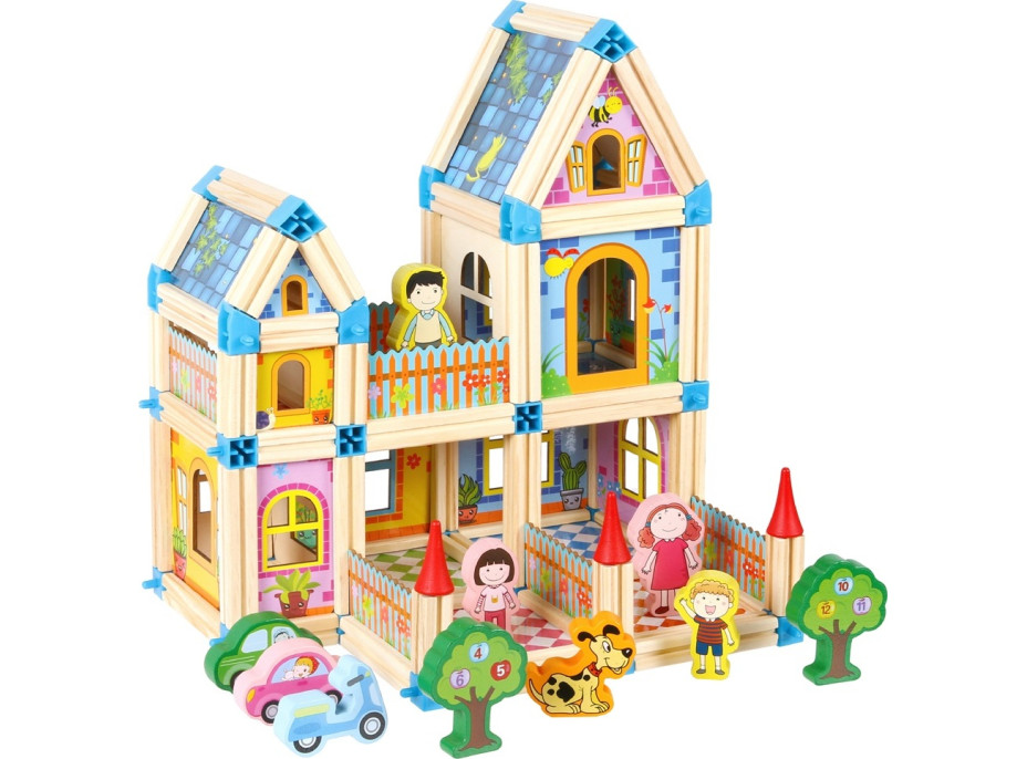 2Kids Toys Drevená stavebnica Zámok farebný