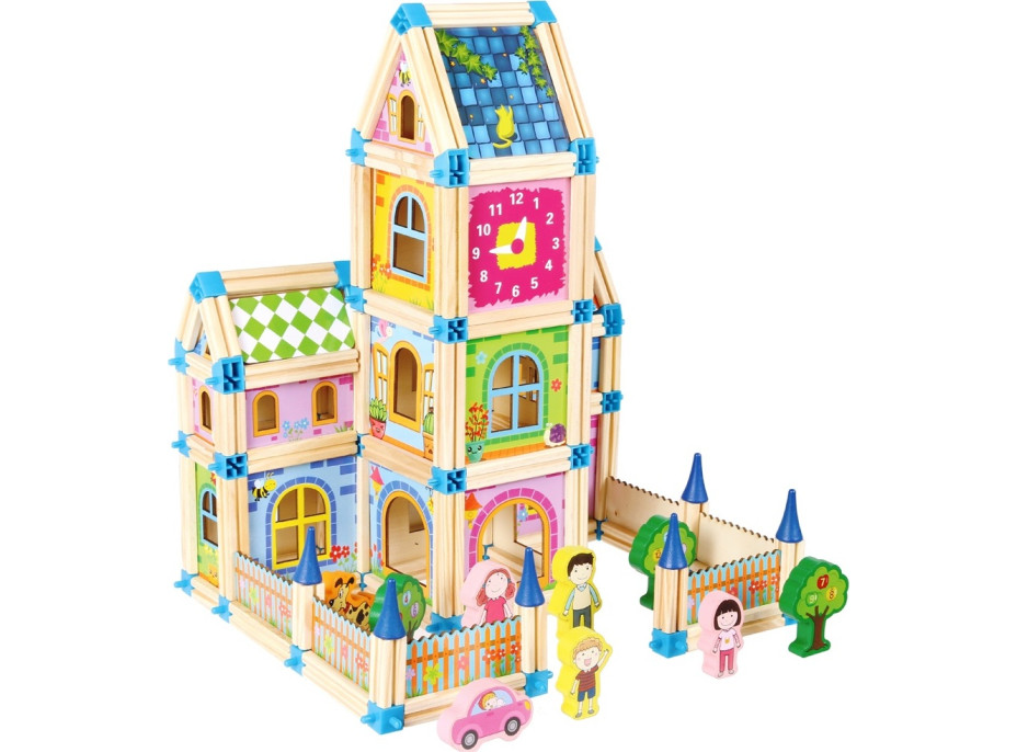 2Kids Toys Drevená stavebnica Zámok farebný