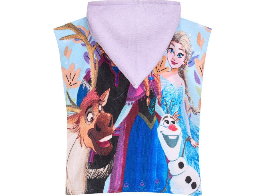 Detská rýchloschnúca osuška s kapucňou FROZEN 50x100 cm - fialová / svetlo modrá