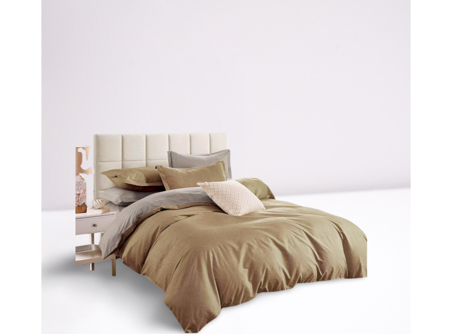 Posteľné obliečky z mikrovlákna NATURAL TAUPE - 160x200 cm - šedé/béžové