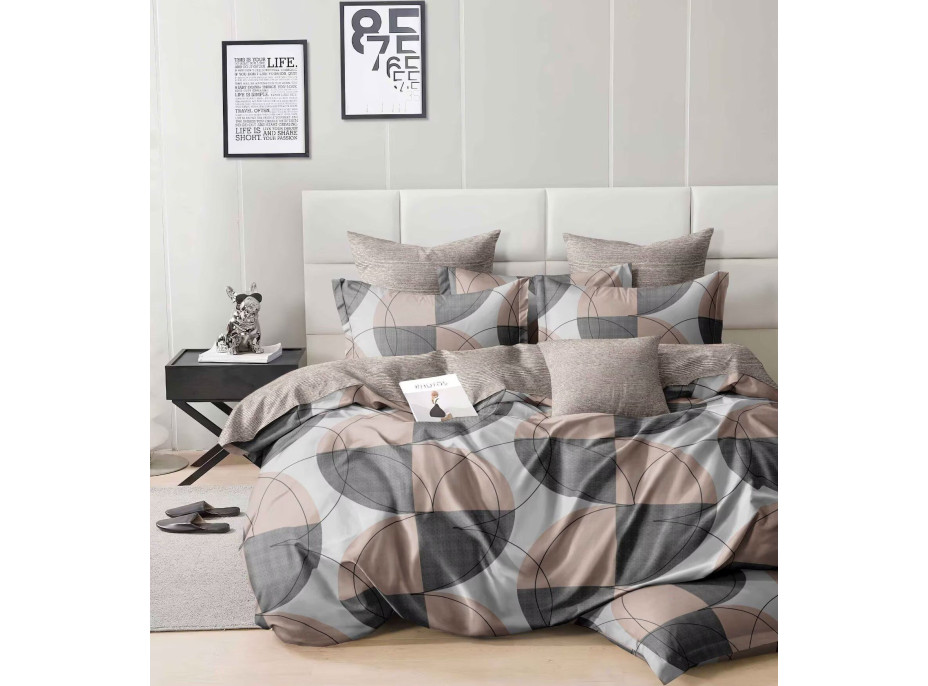 Posteľné obliečky z mikrovlákna SATIN TAUPE - 160x200 cm - šedé/béžové