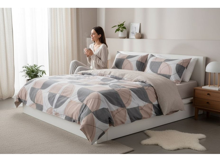 Posteľné obliečky z mikrovlákna SATIN TAUPE - 160x200 cm - šedé/béžové