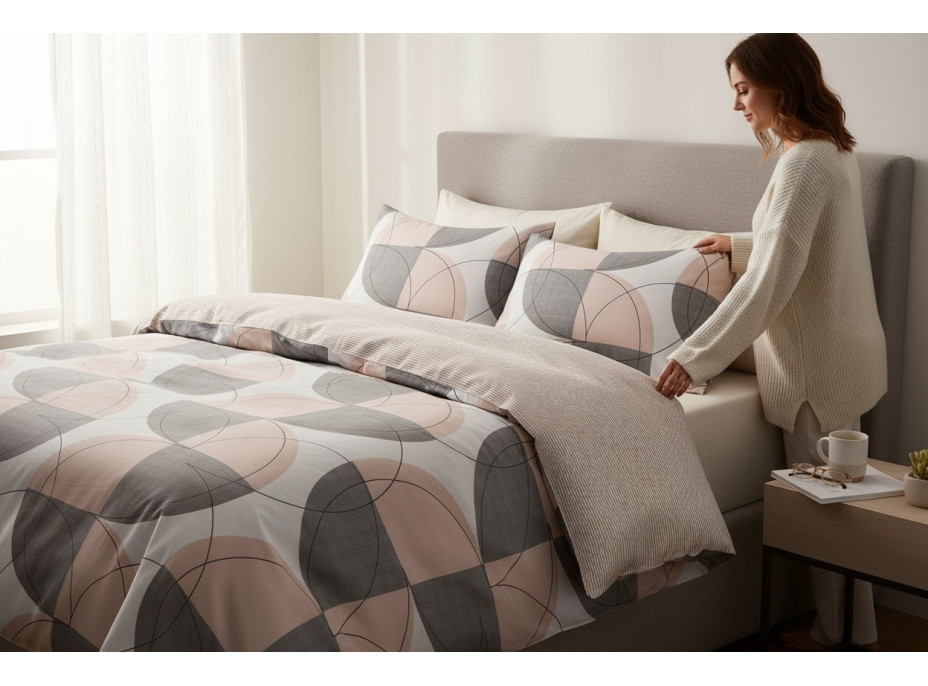 Posteľné obliečky z mikrovlákna SATIN TAUPE - 160x200 cm - šedé/béžové